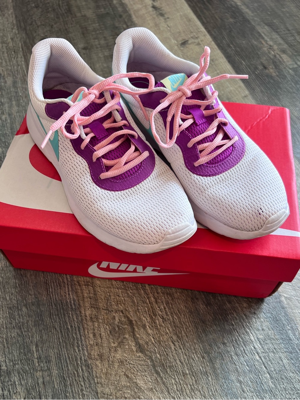 Nike Tanjun White Pink Purple Sneakers